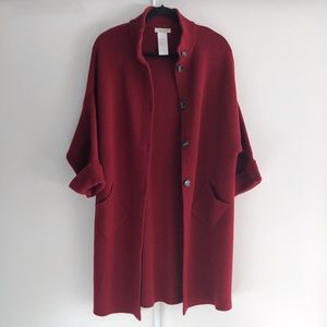 Long Italian Wool Blend Knit Sweater/Cardi/Coat